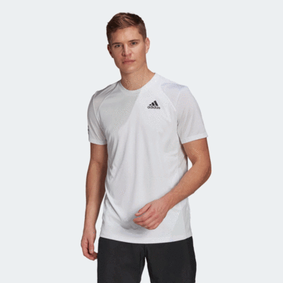 Adidas Mens Club Tennis 3-Stripes Club Tee - White/Black - main image