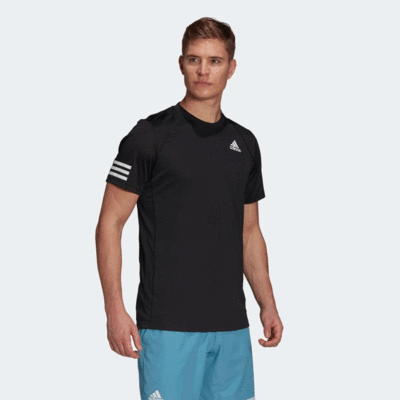 Adidas Mens Club Tennis 3-Stripes Club Tee - Black/White - main image
