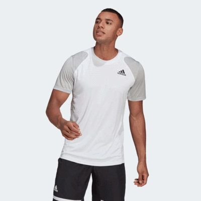 Adidas Mens Club Tennis 3-Stripes Club T-Shirt - White/Grey Two - main image