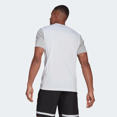 Adidas Mens Club Tennis 3-Stripes Club T-Shirt - White/Grey Two - main image