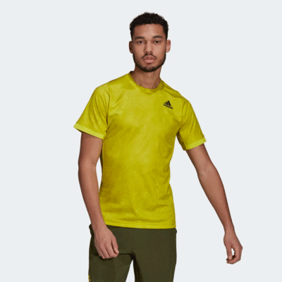 Adidas Mens FreeLift Primeblue T-Shirt - Acid Yellow