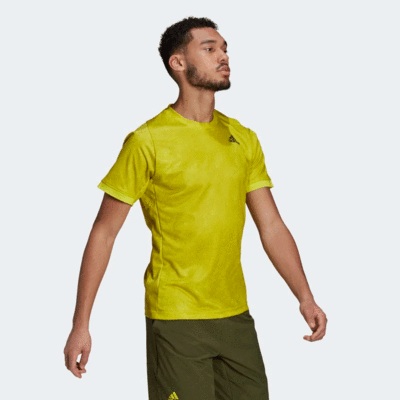 Adidas Mens FreeLift Primeblue T-Shirt - Acid Yellow - main image