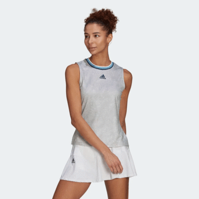 Adidas Womens Tennis Primeblue Printed Tank Top - White - main image