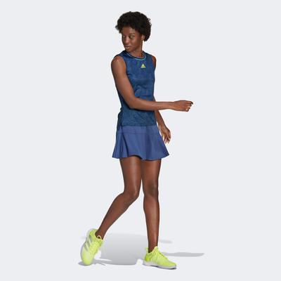 Adidas Womens Tennis Primeblue Printed Tank Top - Navy