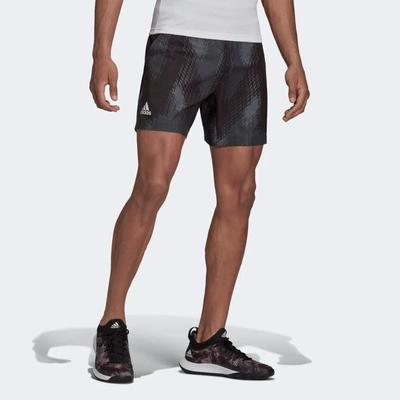 Adidas Mens Printed 7-Inch Tennis Shorts - Grey Five - main image