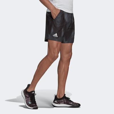 Adidas Mens Printed 7-Inch Tennis Shorts - Grey Five - main image