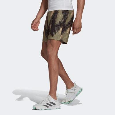 Adidas Mens Printed 7-Inch Tennis Shorts - Orbit Green - main image