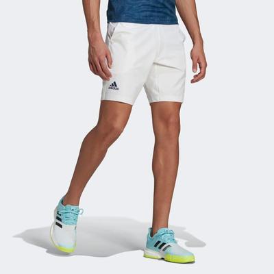 Adidas Mens Tennis Ergo Primeblue 9-Inch Shorts - White - main image