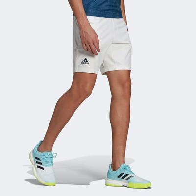 Adidas Mens Tennis Ergo Primeblue 9-Inch Shorts - White