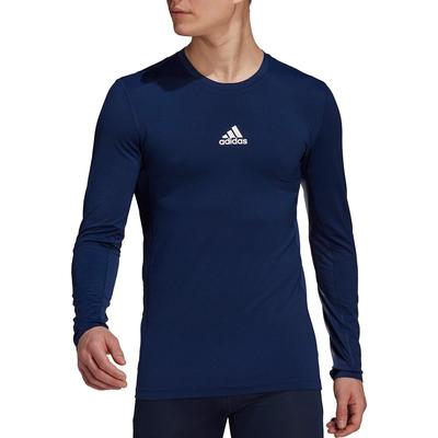 Adidas Mens Long Sleeve Jersey Tight Fit - Navy Blue - main image
