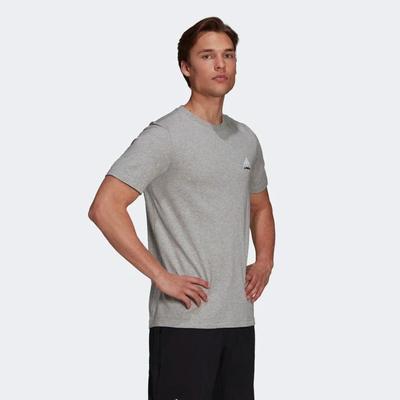 Adidas Mens Tennis Graphic Logo T-Shirt - Medium Grey Heather - main image
