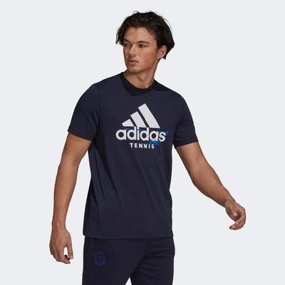 Adidas Mens Tennis Graphic Logo T-Shirt - Legend Ink