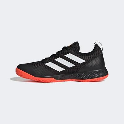Adidas Mens Court Flash Tennis Shoes - Black/Solar Red - main image