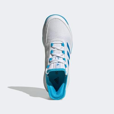 Adidas Kids Adizero Club Tennis Shoes - Cloud White/Blue Rush