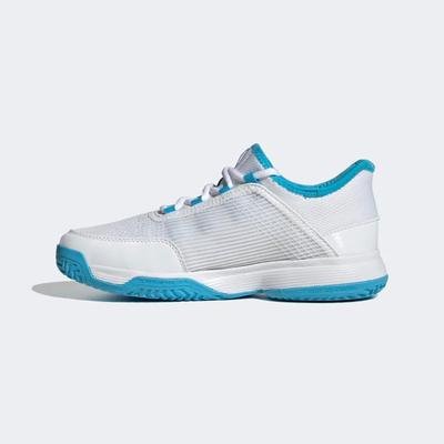 Adidas Kids Adizero Club Tennis Shoes - Cloud White/Blue Rush