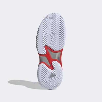 Adidas Womens Barricade Tennis Shoes - Cloud White/Silver Metallic