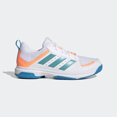 Adidas Womens Ligra 7 Indoor Court Shoes - Cloud White/Beam Orange - main image