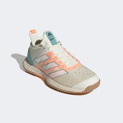 Adidas Womens Adizero Ubersonic 4 Parley Tennis Shoes - Off White/Beam Orange