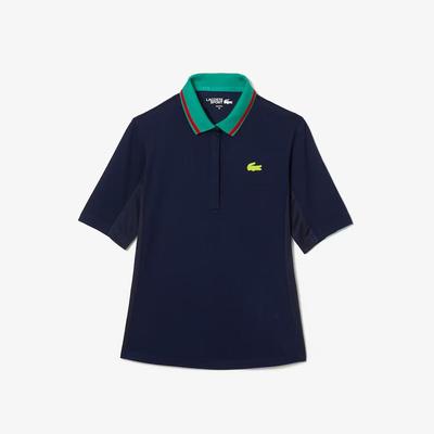 Lacoste Womens Sport Thermo-Regulating Pique Polo - Navy/Green