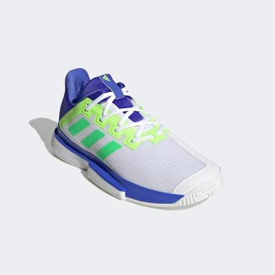 Adidas Mens SoleMatch Bounce Tennis Shoes - Sonic Ink/Signal Green - main image