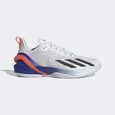 Adidas Mens Adizero Cybersonic Tennis Shoes - Cloud White/Solar Red - main image