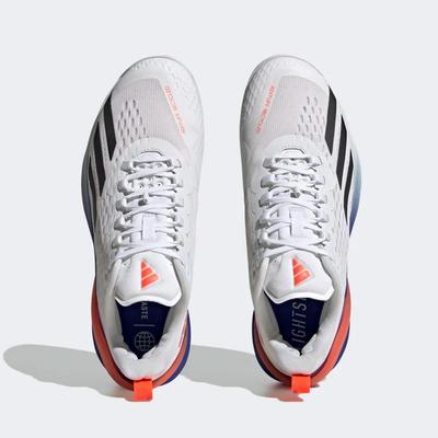 Adidas Mens Adizero Cybersonic Tennis Shoes - Cloud White/Solar Red