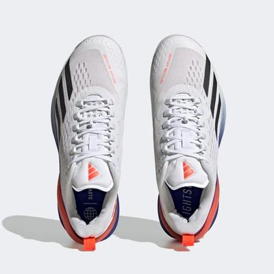 Adidas Mens Adizero Cybersonic Tennis Shoes - Cloud White/Solar Red - main image