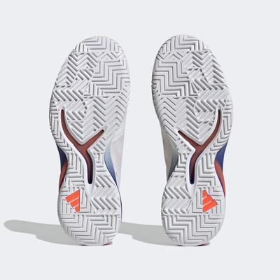 Adidas Mens Adizero Cybersonic Tennis Shoes - Cloud White/Solar Red