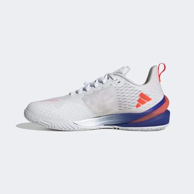 Adidas Mens Adizero Cybersonic Tennis Shoes - Cloud White/Solar Red