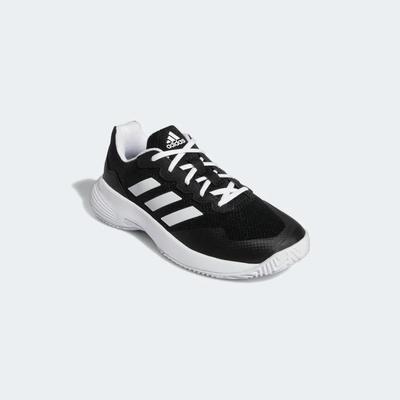 Adidas Womens GameCourt 2.0 Tennis Shoes - Core Black/Cloud White - main image