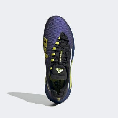 Adidas Mens Barricade Tennis Shoes - Blue Metallic/Acid Yellow - main image