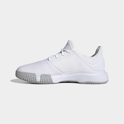 Adidas Mens GameCourt Tennis Shoes - White/Sonic Aqua