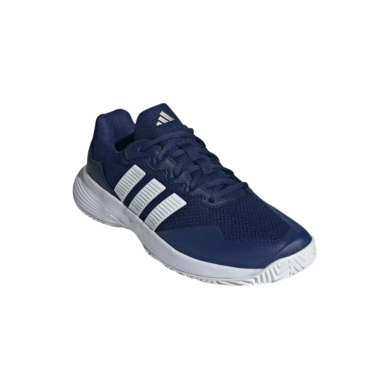 Adidas Mens Gamecourt 2 Tennis Shoes - Dark Blue / Cloud White / Cyber Metallic - main image