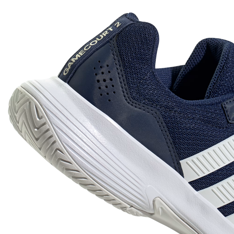 Adidas Mens Gamecourt 2 Tennis Shoes - Dark Blue / Cloud White / Cyber Metallic - main image