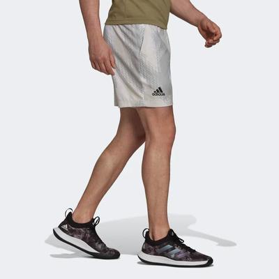 Adidas Mens Printed 7-Inch Tennis Shorts - White - main image