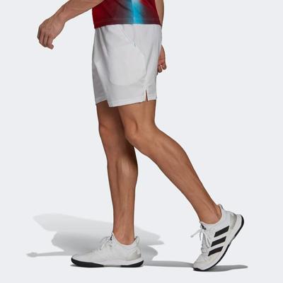 Adidas Mens Melbourne Ergo 7-inch Tennis Shorts - White