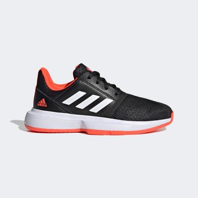 Adidas Kids CourtJam XJ Tennis Shoes - Core Black/Solar Red - main image