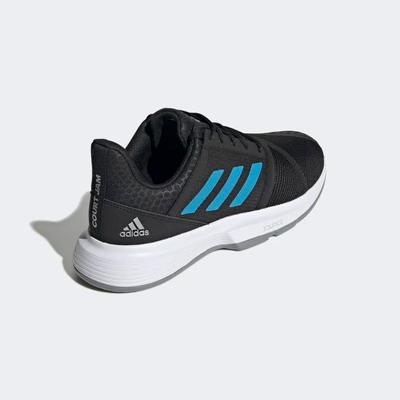Adidas Mens CourtJam Bounce Tennis Shoes - Core Black/Sonic Aqua - main image