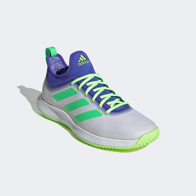 Adidas Mens Defiant Generation Tennis Shoes - White/Green/Blue