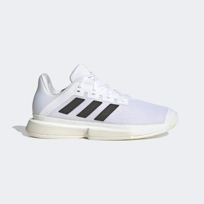 Adidas Mens SoleMatch Bounce Tennis Shoes - White/Black - main image