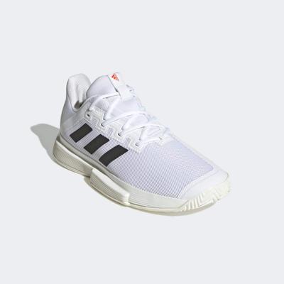 Adidas Mens SoleMatch Bounce Tennis Shoes - White/Black - main image