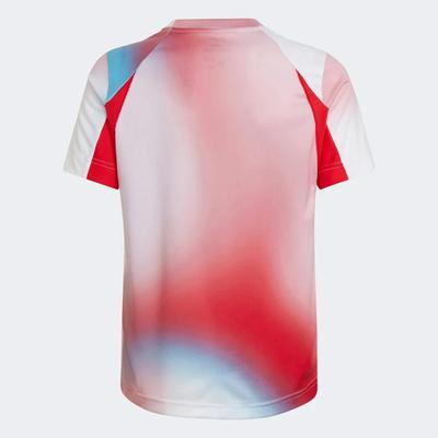 Adidas Boys Melbourne Club Tennis T-Shirt - White/Vivid Red - main image