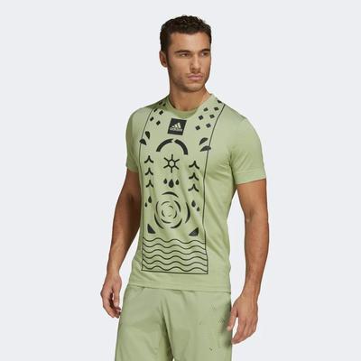 Adidas Mens Paris FreeLift Tee - Magic Lime - main image