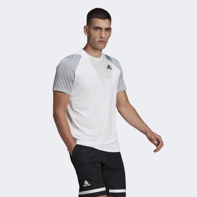 Adidas Mens Club T-Shirt - White/Halo Silver - main image