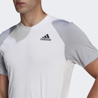 Adidas Mens Club T-Shirt - White/Halo Silver - main image