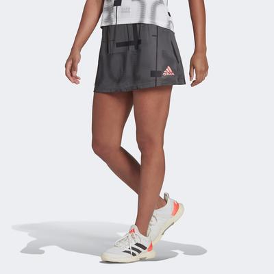 Adidas Womens Club Graphic Skort - Grey Six/Acid Red - main image