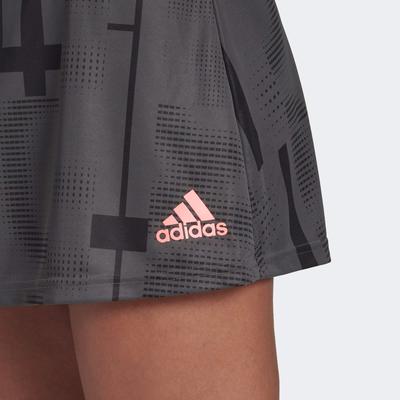 Adidas Womens Club Graphic Skort - Grey Six/Acid Red - main image