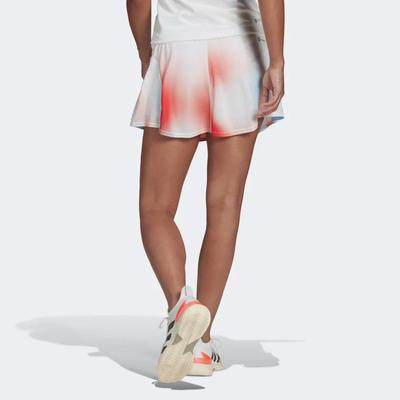 Adidas Womens Melbourne Printed Tennis Skirt - White/Vivid Red