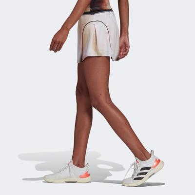 Adidas Womens Melbourne Printed Tennis Skirt - White/Wonder Mauve - main image