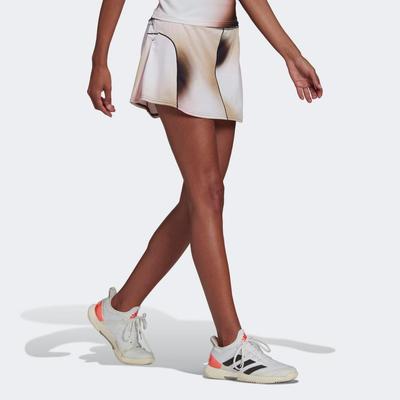 Adidas Womens Melbourne Printed Tennis Skirt - White/Wonder Mauve - main image